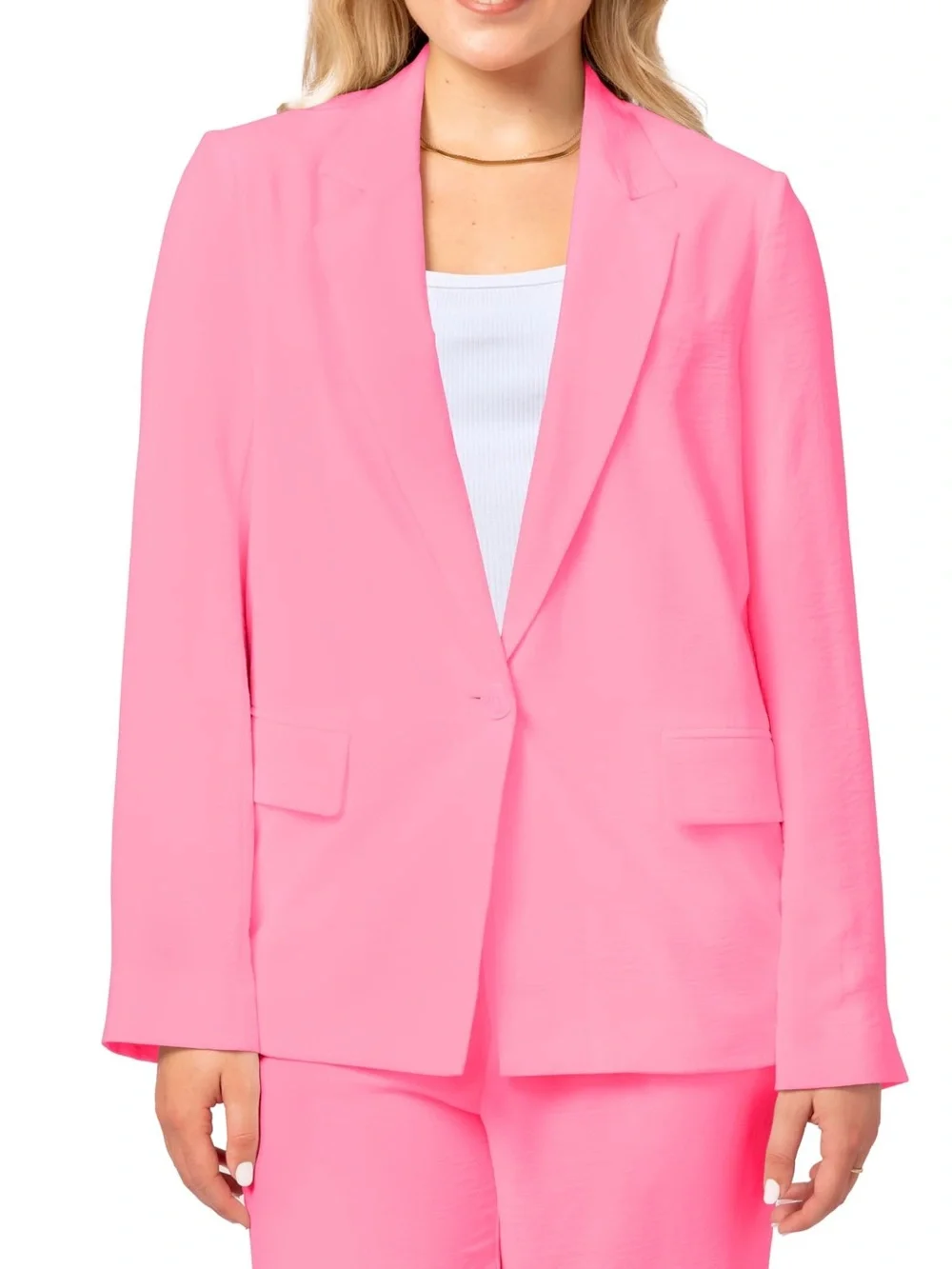 Travel Blazer Rosy Pink Wrinkle Resistant, With Convenient Packable Bag - Picture 5 of 6